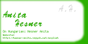 anita hesner business card